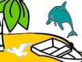 Jogo Tropical island coloring