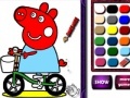 Jogo Piggy on bike. Coloring