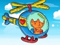 Jogo Coloring Book: Cat Driving Helicopter