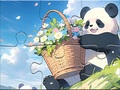 Jogo Jigsaw Puzzle: Basket Flower Panda