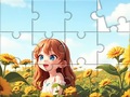 Jogo Jigsaw Puzzle: Sunflower Girl