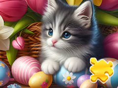 Jogo Jigsaw Puzzle: Easter Cat