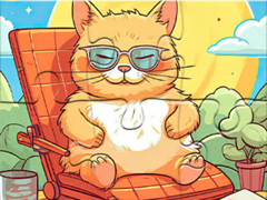 Jogo Jigsaw Puzzle: Enjoying Cat