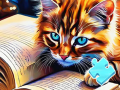 Jogo Jigsaw Puzzle: Cat Reading
