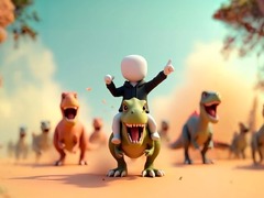 Jogo Stickman: Dinosaur arena