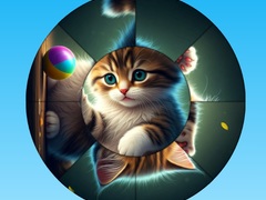 Jogo Round Jigsaw Puzzle Collect Pictures with Cute Kittens