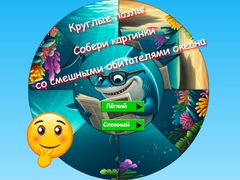 Jogo Round Jigsaw Puzzle Collect Pictures of Funny Ocean Inhabitants