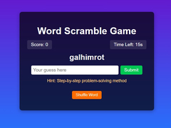 Jogo Word Scramble Game Challenge