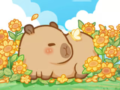 Jogo Jigsaw Puzzle: Capybara In Sunflowers
