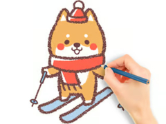 Jogo Coloring Book: Skiing Puppy