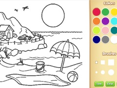 Jogo Beach Coloring Book For Kids