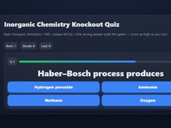 Jogo Basic Inorganic Chemistry Quiz