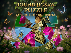 Jogo Round Jigsaw Puzzle - Collect the Butterfly