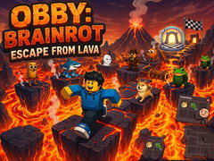Jogo Obby: Brainrot escape from Lava