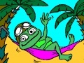 Jogo Coloring: Crazy frog in a hammock
