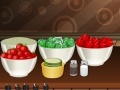 Jogo Millefeuille of tomatoes with cucumber