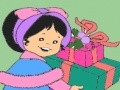 Jogo Little girl birthday gift coloring