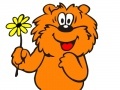 Jogo Bear cub with a beautiful camomile