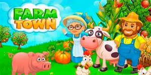 Farm Town: aldeia feliz perto da cidade pequena e da cidade 